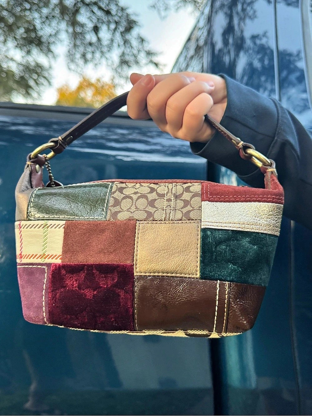 Coach Holiday Patchwork Demi Hobo Multicolor Shoulder Bag - Picture 8 of 16